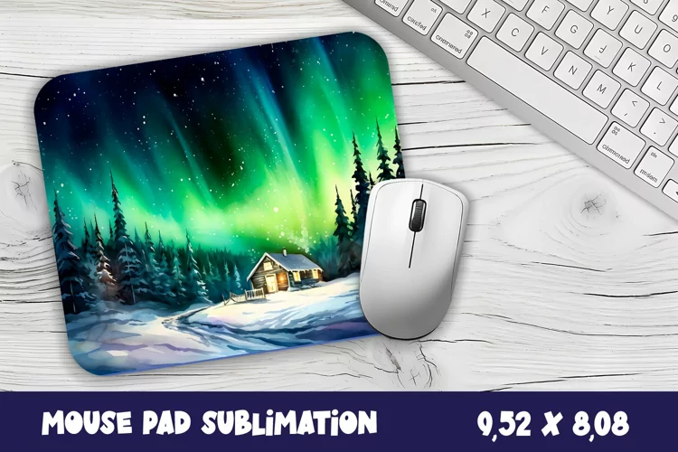 Winter Forest Mouse Pad Sublimation Design | Winter Mouse