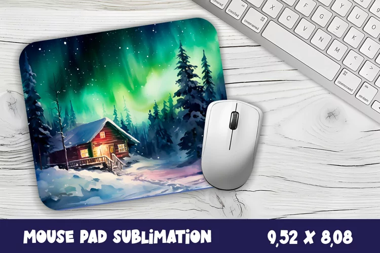 Winter Forest Mouse Pad Sublimation Design | Winter Mouse