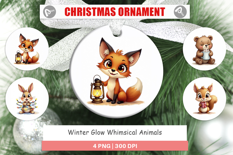 Winter Glow Whimsical Animals Ornament