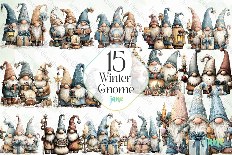 Winter Gnome Sublimation Clipart