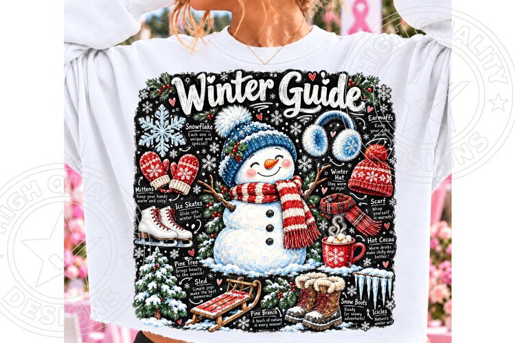 Winter Guide Snowman PNG | Cozy Winter Accessories Christmas example image 1