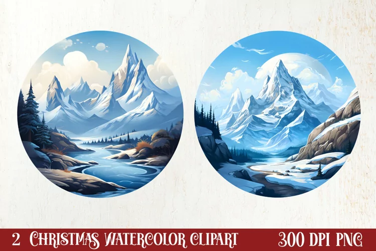 Winter Hiking Clipart Sublimation, Christmas PNG