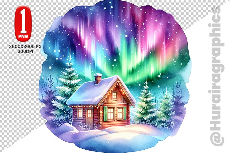 Winter House Clipart - PNG File