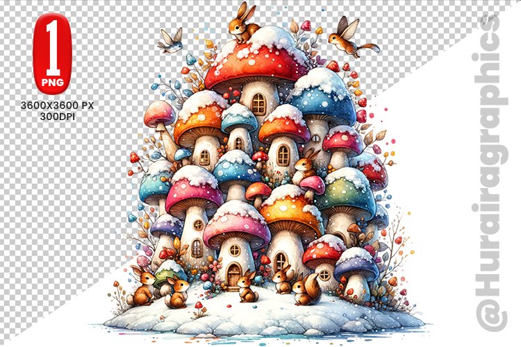 Winter House Clipart - PNG File