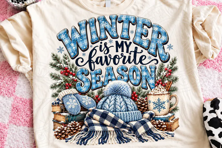 Winter Is My Favorite Season Cozy Blue Winter Snowflake PNG