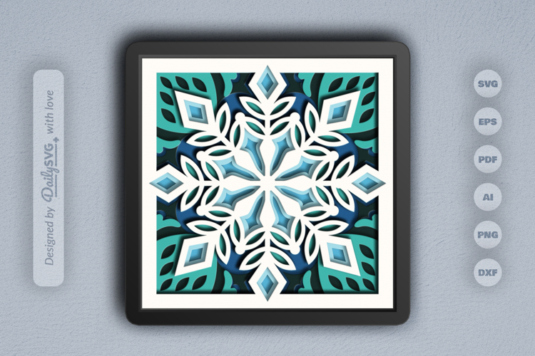 Winter Mandala Snowflake Layered Papercut