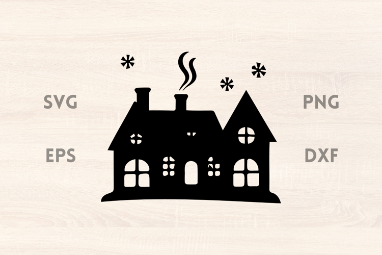 Winter Cottage SVG Scene