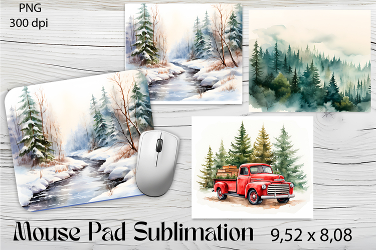 Christmas mouse pad winter / forest sublimation