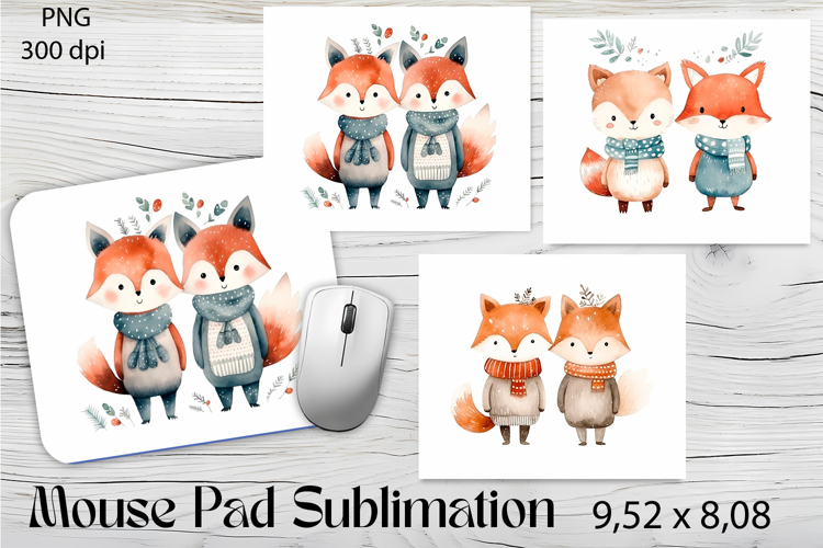 Mouse Pad Sublimation Design red Fox Sublimation