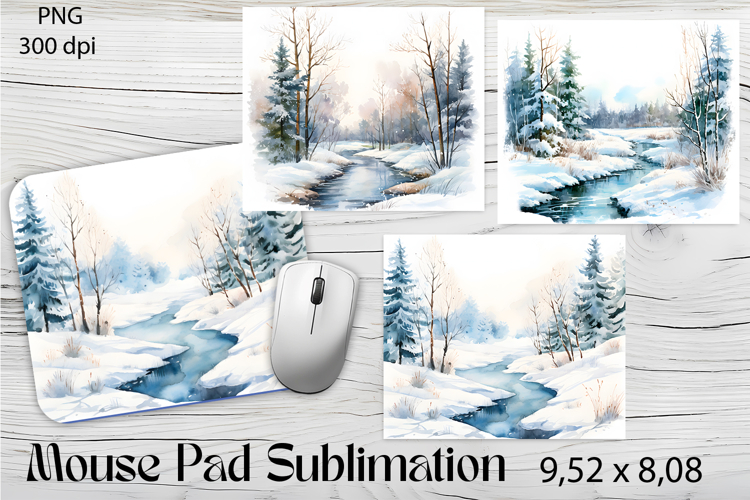 Christmas mouse pad winter / forest sublimation