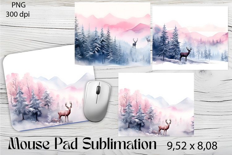 Christmas mouse pad winter / forest sublimation