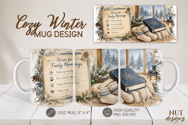 Winter Mug sublimation Hygge Frosty Morning Mug 15 oz