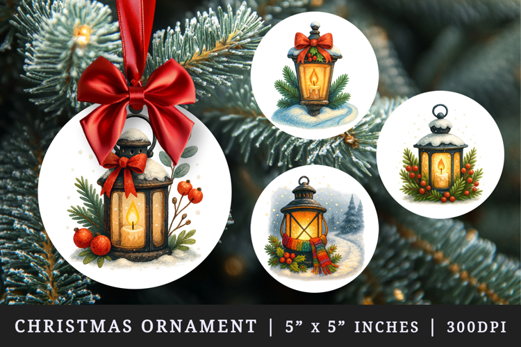 Winter round ornaments sublimation design