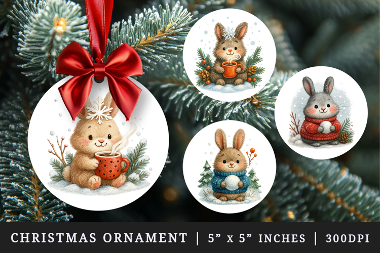 Winter round ornaments sublimation design