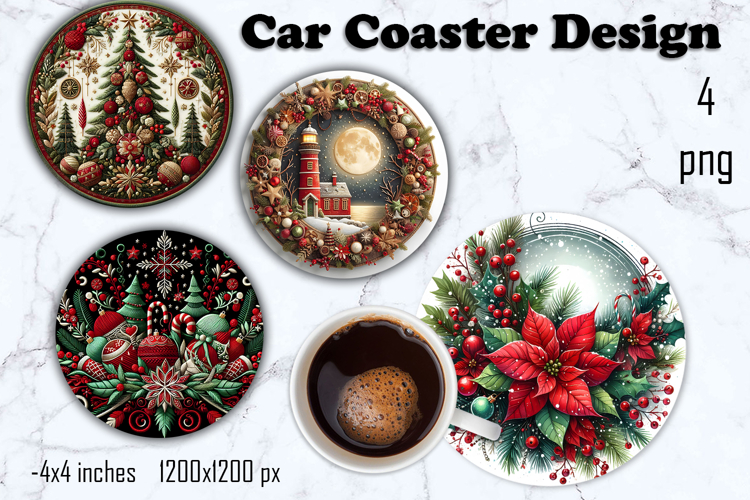 Red and white Poinsettia, epoxy resin Ornament Sublimation