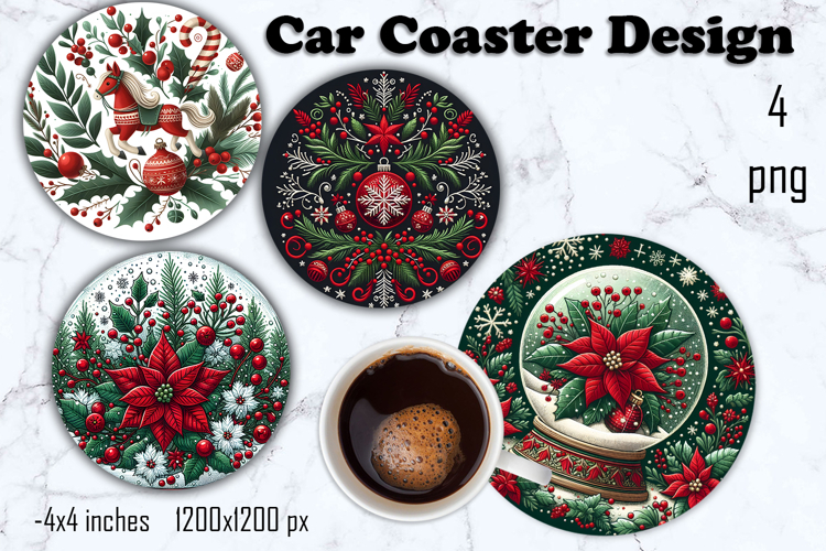 Red and white Poinsettia, epoxy resin Ornament Sublimation