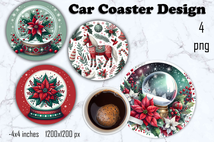 Red and white Poinsettia, epoxy resin Ornament Sublimation