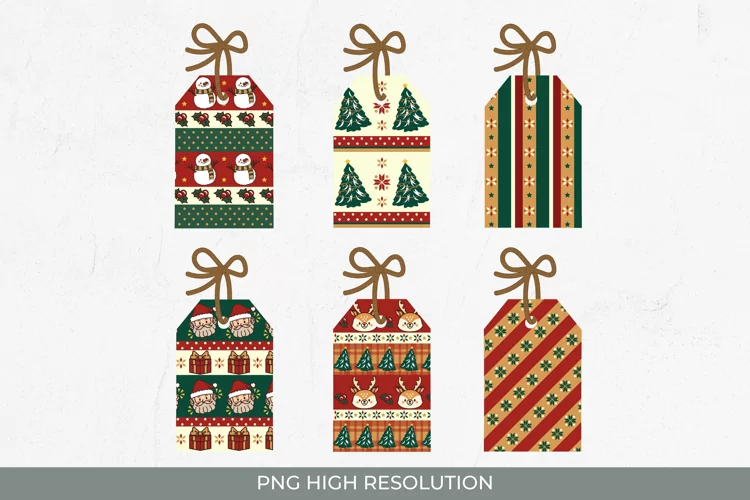 Winter Patterned Shaped Tag