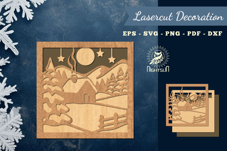 Winter Scene Lasercut Decoration 2 example image 1