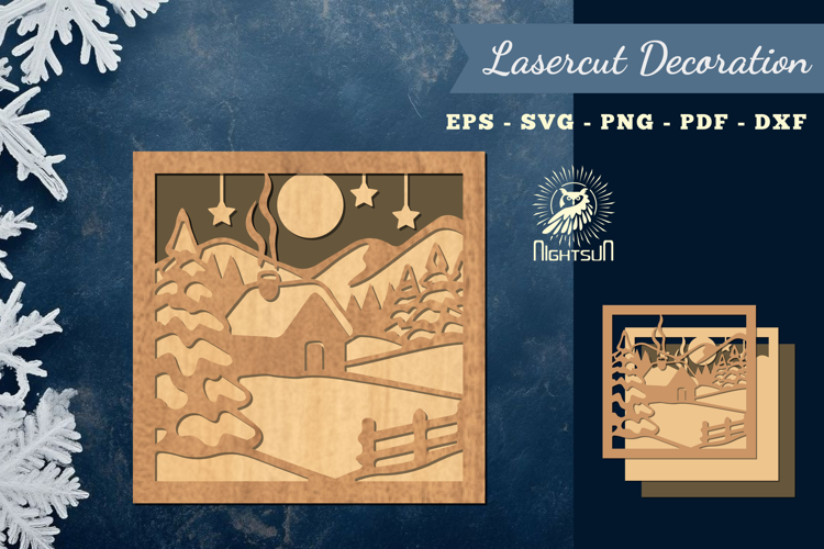 Winter Scene Lasercut Decoration 2