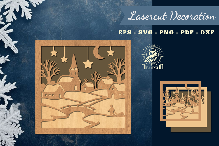 Winter Scene Lasercut Decoration 4