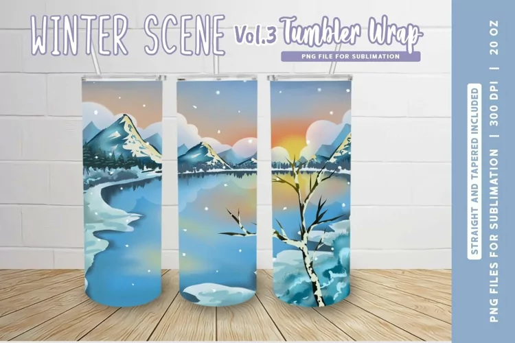 Winter Scene Tumbler Wrap Vol. 3 | Winter Skinny Tumbler PNG