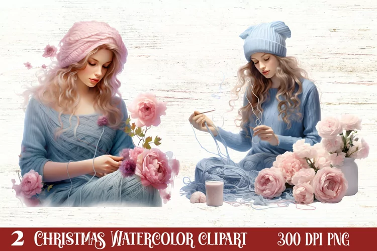 Winter Sewing Clipart Sublimation, Winter Sewing Clipart