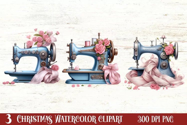 Winter Sewing Clipart Sublimation, Winter Sewing Clipart