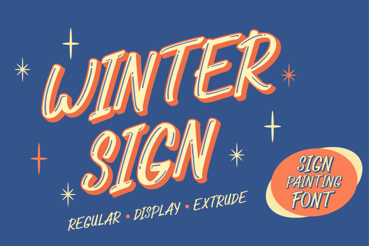 Winter Sign - Sign Painting Font | Web Font example image 1