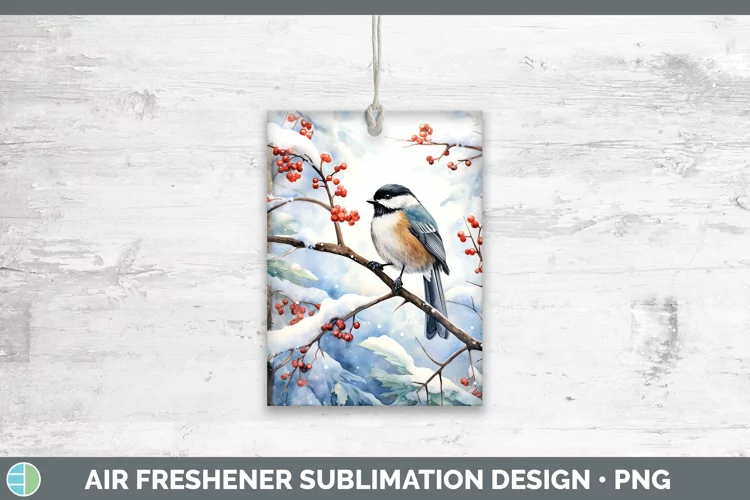 Winter Snow Chickadee Air Freshener Sublimation Car Freshene