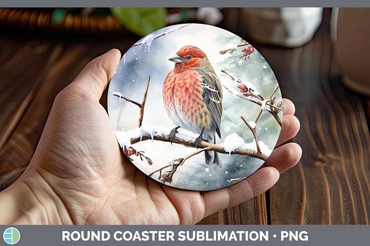 GorgeousWinter Snow Round Coaster design.