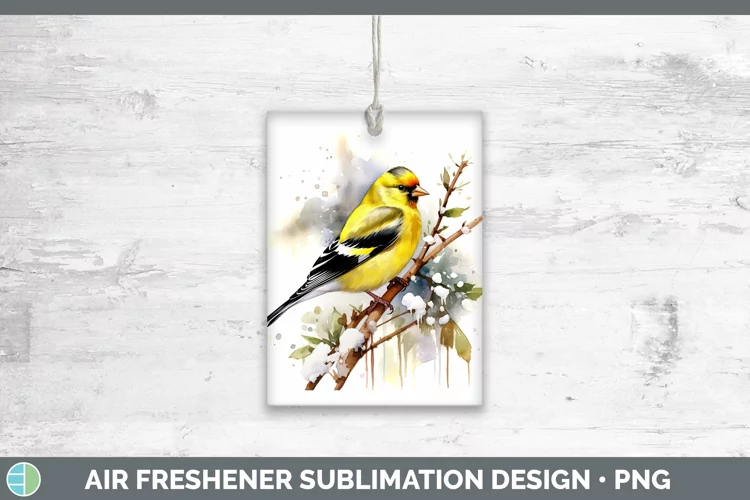 Winter Snow Goldfinch Air Freshener Sublimation Car Freshene