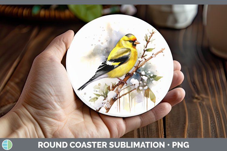 GorgeousWinter Snow Round Coaster design.
