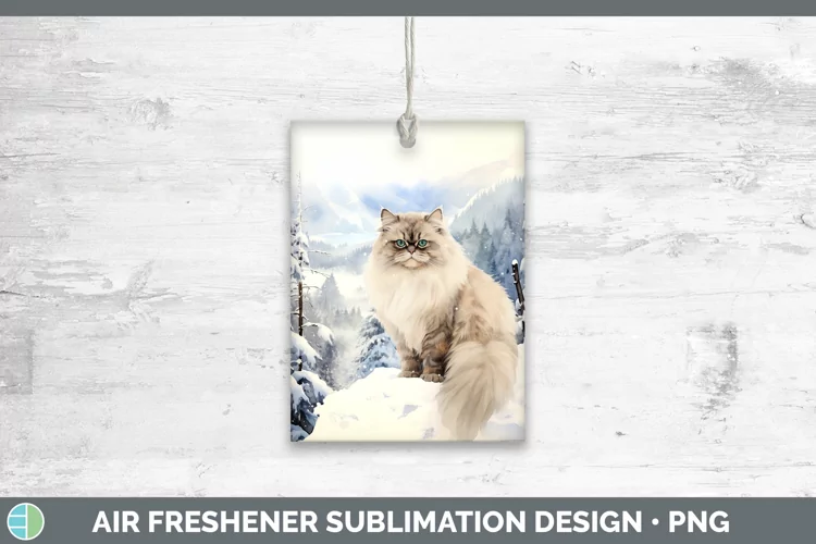Winter Snow Himalayan Cat Air Freshener Sublimation Car Fres