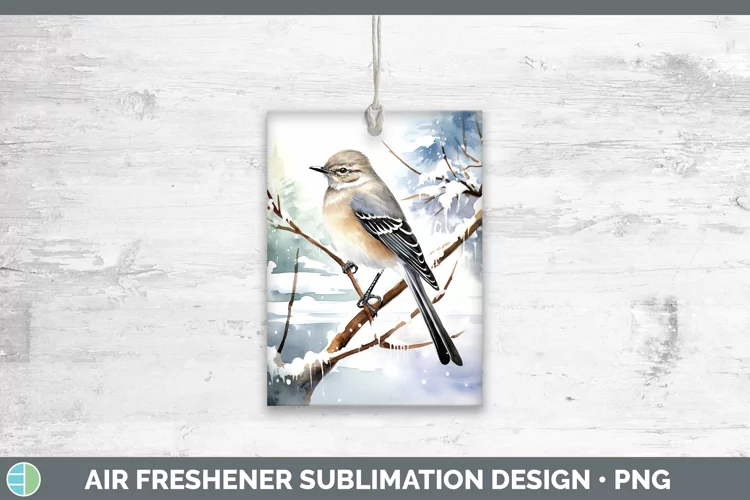 Winter Snow Mockingbird Air Freshener Sublimation Car Freshe