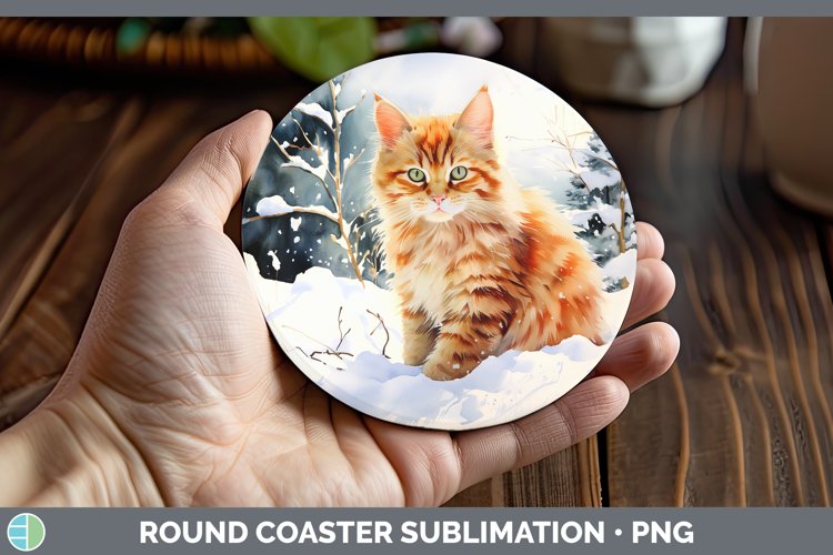 GorgeousWinter Snow Round Coaster design.