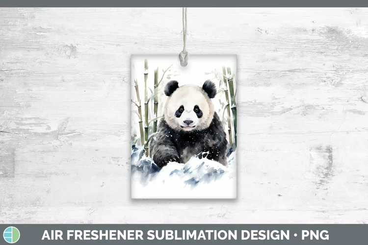 Winter Snow Panda Air Freshener Sublimation Car Freshener De