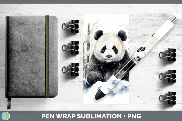 Winter Snow Panda Pen Wrap Sublimation Pen Designs