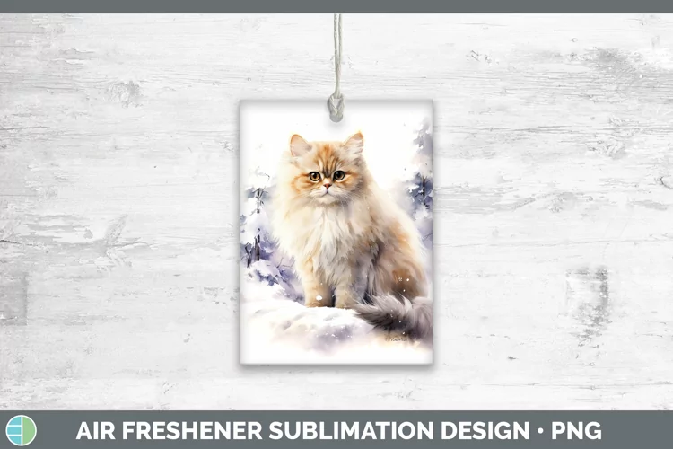 Winter Snow Persian Cat Air Freshener Sublimation Car Freshe