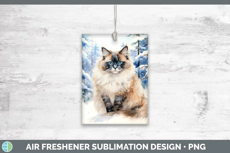 Winter Snow Ragdoll Cat Air Freshener Sublimation Car Freshe