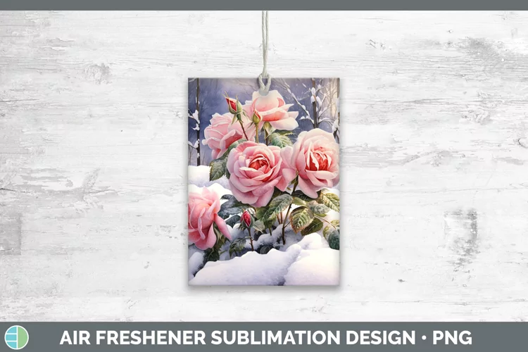 Winter Snow Rose Air Freshener Sublimation Car Freshener Des