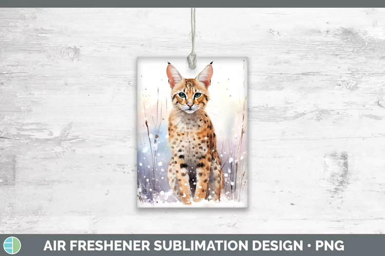 Winter Snow Savannah Cat Air Freshener Sublimation Car Fresh