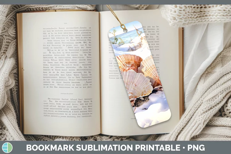 Winter Snow Seashell Bookmark Sublimation Printable Designs