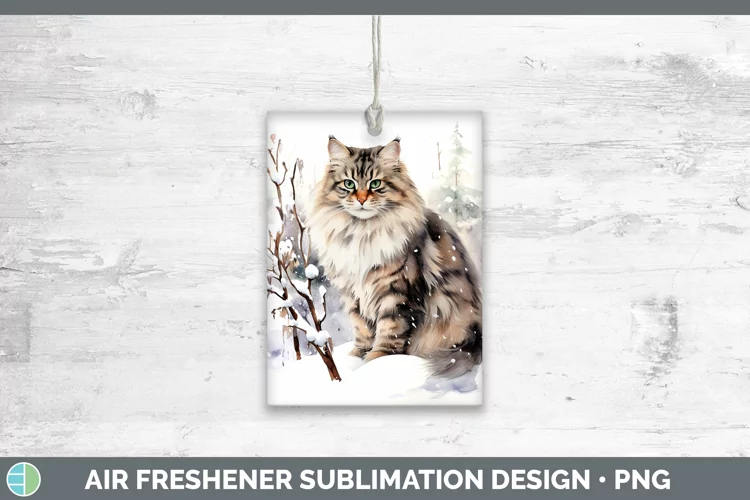 Winter Snow Siberian Cat Air Freshener Sublimation Car Fresh