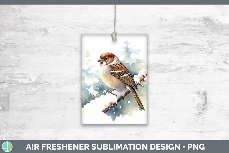 Winter Snow Sparrow Air Freshener Sublimation Car Freshener