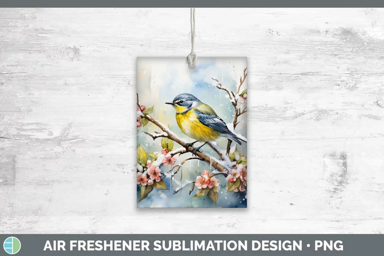 Winter Snow Warbler Air Freshener Sublimation Car Freshener