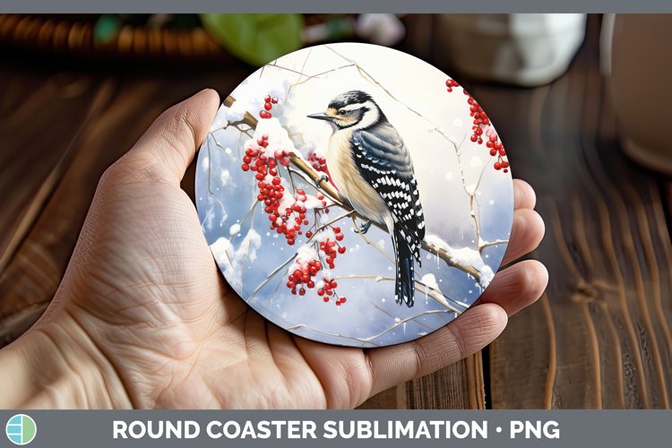 GorgeousWinter Snow Round Coaster design.