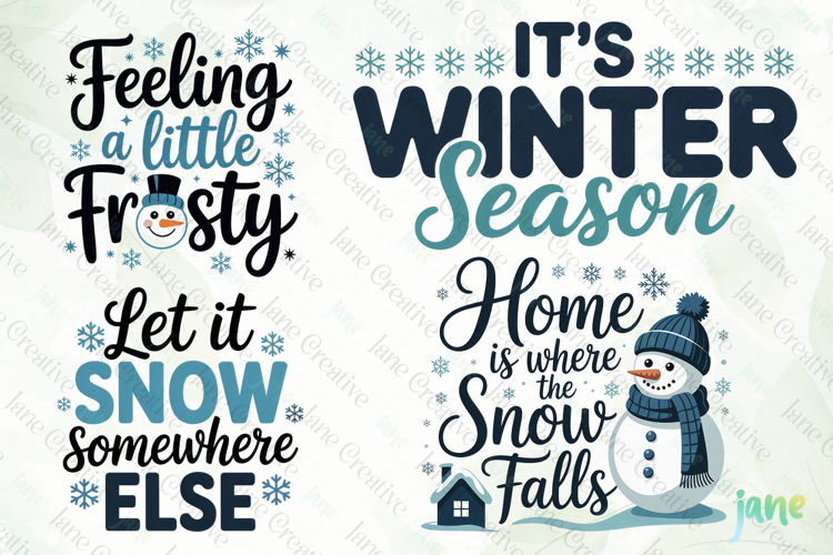 Winter Snowman Quotes Clipart