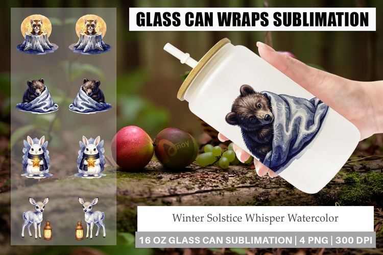 Winter Solstice Whisper Glass Can