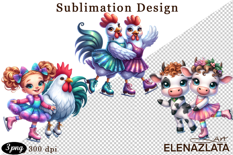 Winter sports clipart, American sports, animal clipart